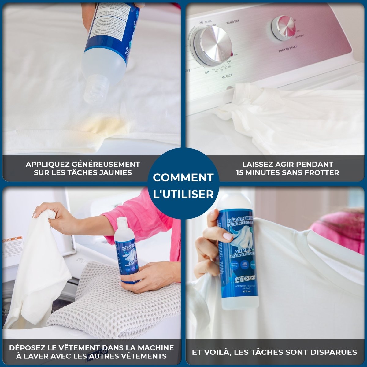 Détachant à déodorant et sueur EFFIKACE™ | Élimine les taches sans frottage - Produits Effikace inc.